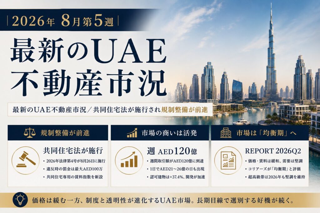 最新のUAE不動産市況に関するアイキャッチ画像