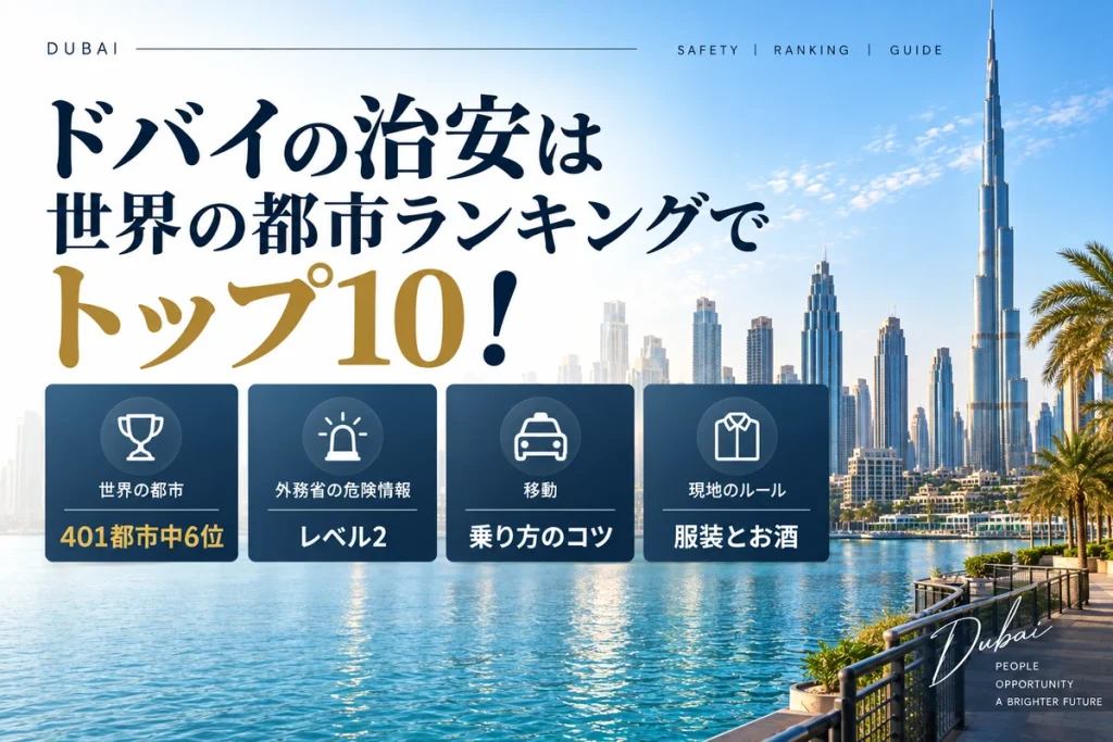 ドバイの治安ランキングの記事のアイキャッチ画像