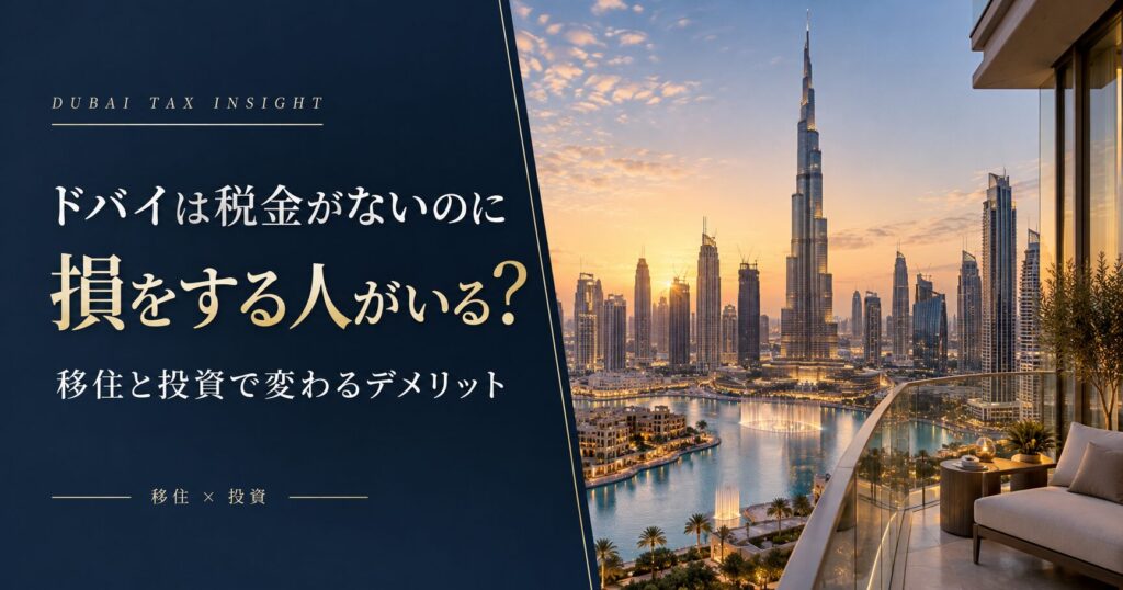 ドバイは税金がないのに損をする人がいる?移住と投資で変わるデメリット|ドバイ不動産のコラム
